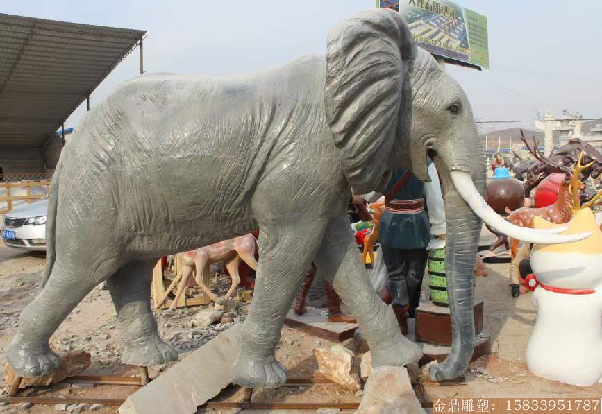 玻璃钢大象雕塑 动物大象雕塑5