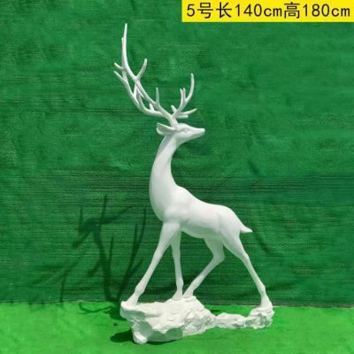 玻璃钢抽象白色鹿雕塑 动物鹿雕塑