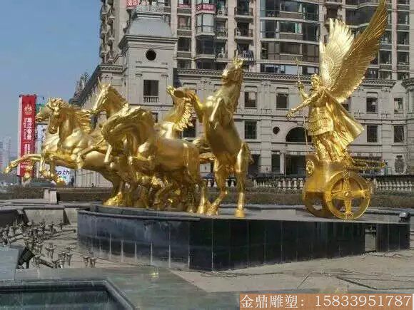 厂家定制阿波罗战车 生动奋起拼搏精神 铜雕雕塑 大型景观雕塑