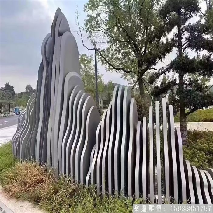 不锈钢假山雕塑 层峦假山装饰 